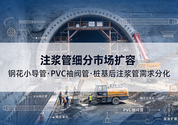 元宝山注浆管细分市场扩容，隧道钢花小导管、PVC 袖阀管、桩基后注浆管需求分化